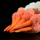 Detailed view of the flame jellyfish plush toy's orange tentacle design, soft and lifelike