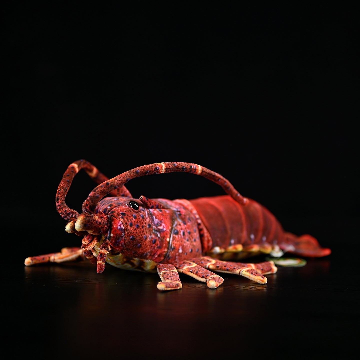 Lifelike Japanese spiny lobster plush toy with realistic design, vibrant red colors, and soft texture
