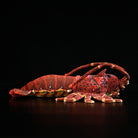 Side view of a Japanese spiny lobster plush toy highlighting vibrant shell patterns and soft design