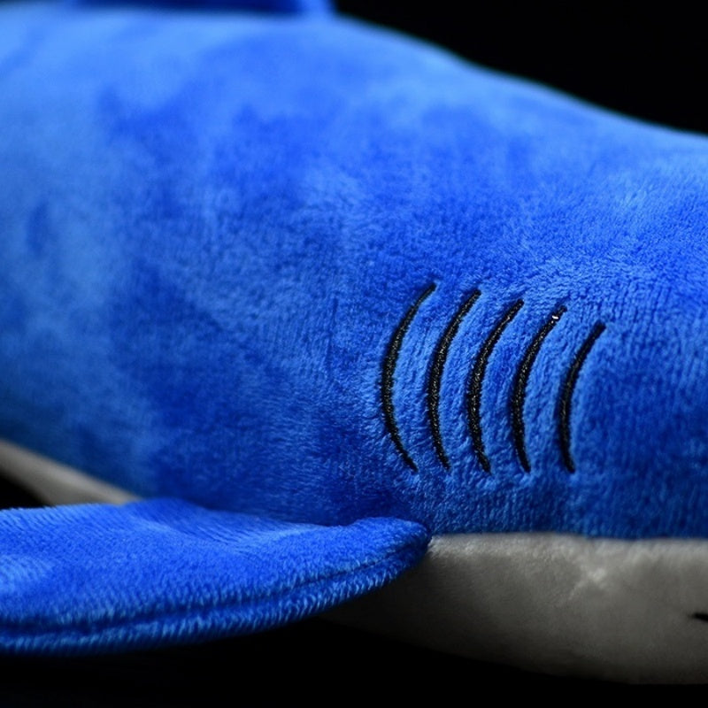 Detailed shot of the plush toy’s embroidered gills, adding a realistic marine touch