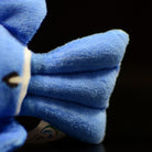 Tail fin detail of a blue tang fish plush toy, crafted with soft and realistic materials