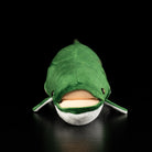 Front view of a lifelike Arapaima gigas plush toy by SoftDaysLab with soft green scales and a realistic design