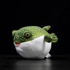 Realistic Green Spotted Pufferfish Plush Toy – Soft and Adorably Lifelike