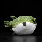 Realistic Green Spotted Pufferfish Plush Toy – Soft and Adorably Lifelike