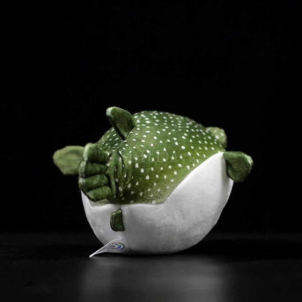 Realistic Green Spotted Pufferfish Plush Toy – Soft and Adorably Lifelike