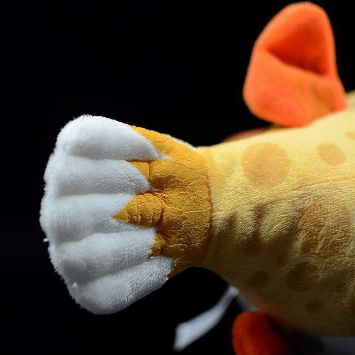 Detailed view of the Eastern Smooth Boxfish plush toy's tail fin, highlighting its soft and realistic features