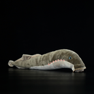 Side view of realistic sea lamprey plush toy featuring detailed texture and lifelike design by SoftDaysLab
