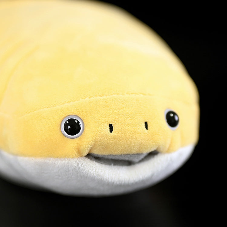 Close-up of Sacabambaspis plush face featuring adorable eyes and soft fabric by SoftDaysLab