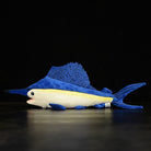 Side profile of a realistic sailfish plush toy, perfect for marine life lovers and collectors