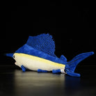 Detailed side view of an Indo-Pacific Sailfish plush toy with a strikingly realistic dorsal fin