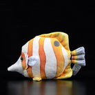 Realistic Copperband Butterflyfish plush toy by SoftDaysLab, showcasing vibrant yellow stripes
