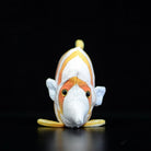 Front-facing view of a Copperband Butterflyfish stuffed animal with lifelike eyes and soft fabric design