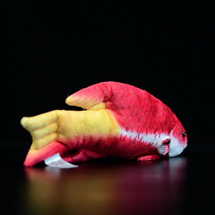 Rear view of the Cuban Spotfin Hogfish soft toy, showcasing its detailed tail and realistic patterns