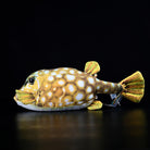 Side view of Immaculate Boxfish Plush with realistic textures and spotted design for marine enthusiasts