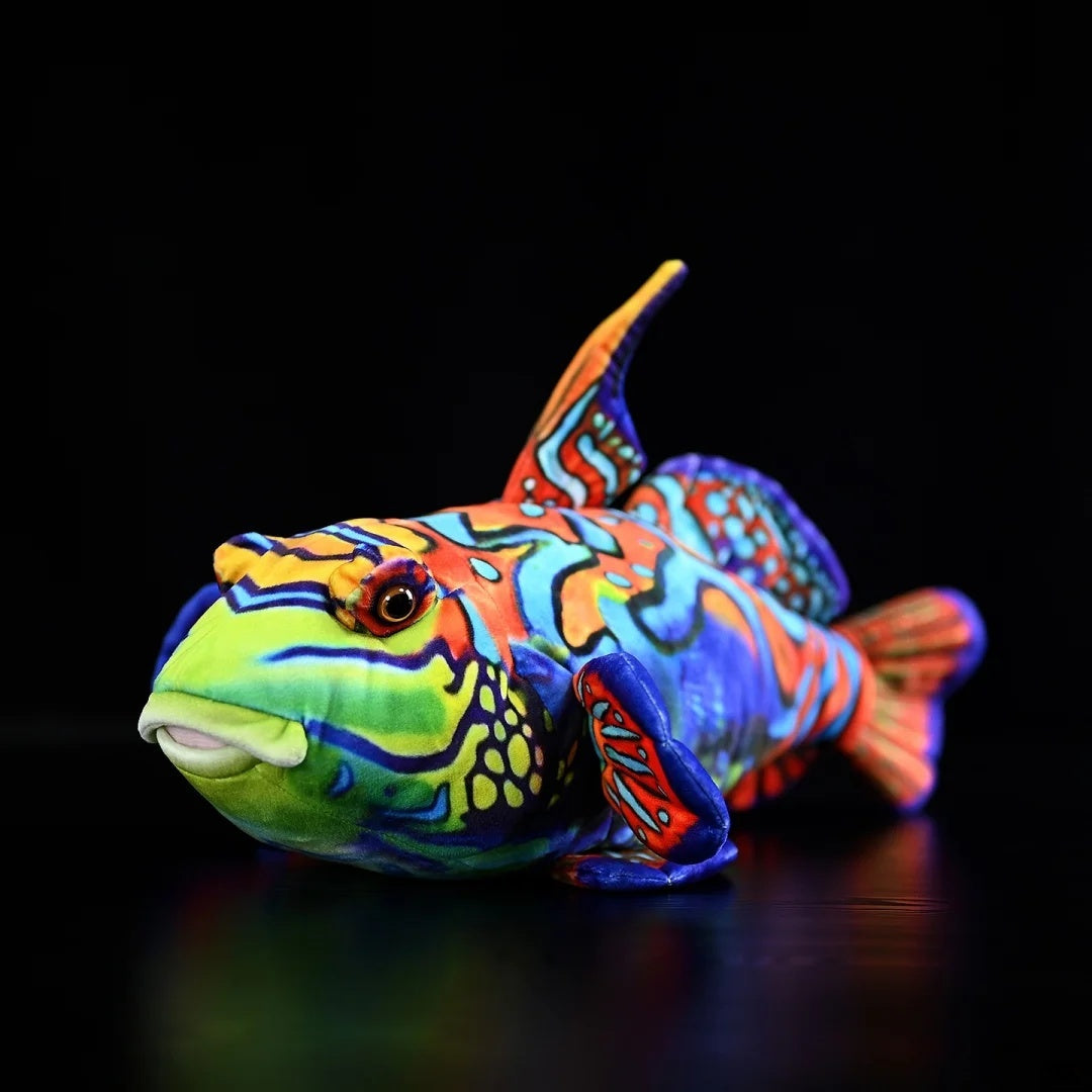 Vibrant Mandarinfish Plush by SoftDaysLab, featuring realistic patterns for marine and aquarium lovers