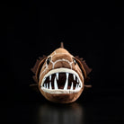 Front view of the Common Fangtooth Plush Toy by SoftDaysLab®, showcasing sharp teeth and lifelike ocean fish details