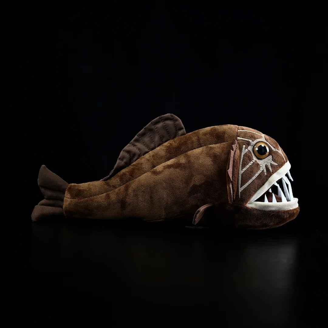 ide view of the Common Fangtooth Plush Toy, a lifelike deep-sea stuffed animal for marine lovers