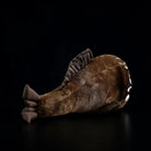 Back view of the Common Fangtooth Plush Toy by SoftDaysLab®, highlighting its detailed dorsal fin and tail