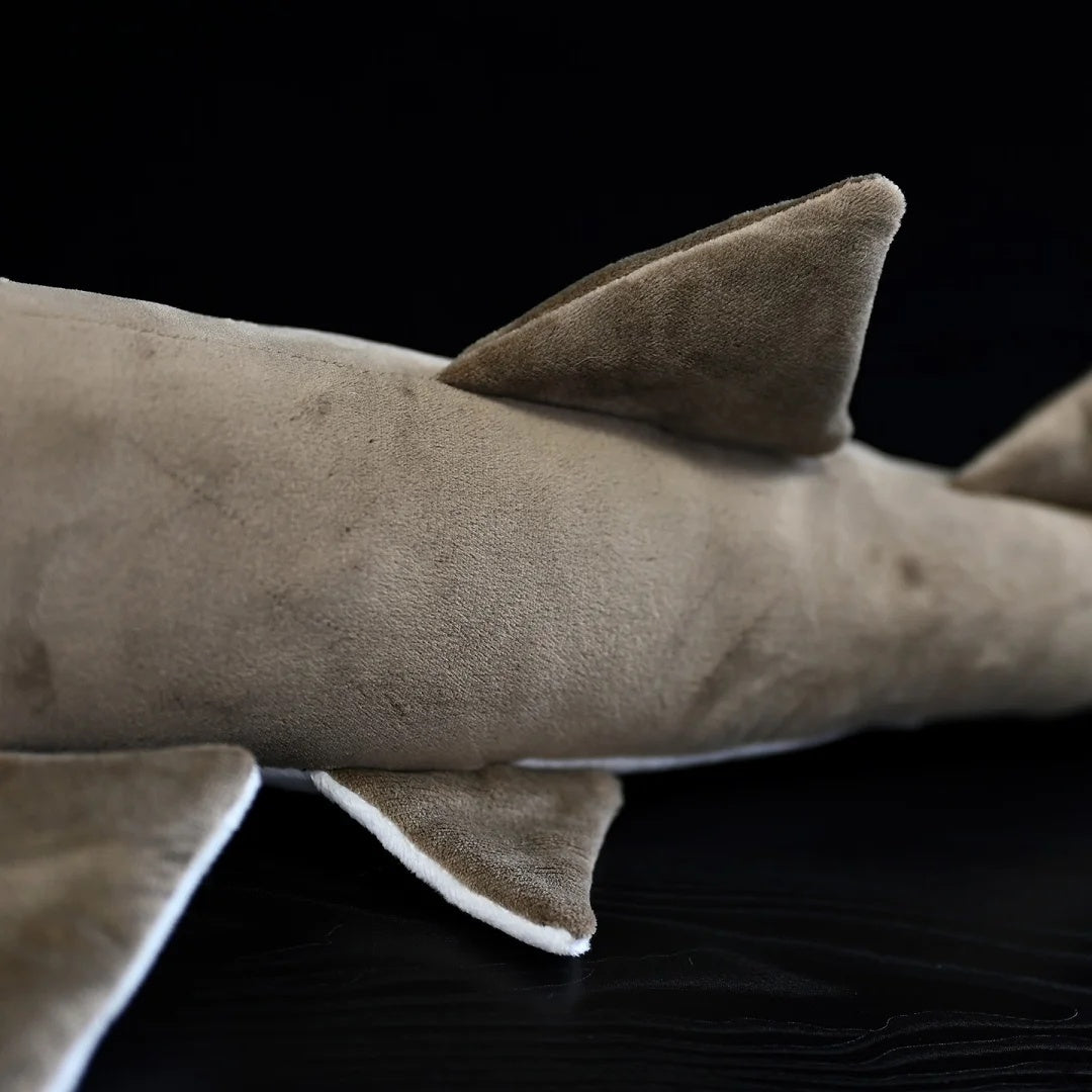 Fin and body texture of the Largetooth Sawfish Plush by SoftDaysLab®, a perfect marine gift for kids