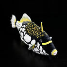 Full-length angled view of the Clown Triggerfish plush by SoftDaysLab®, crafted with vibrant oceanic details