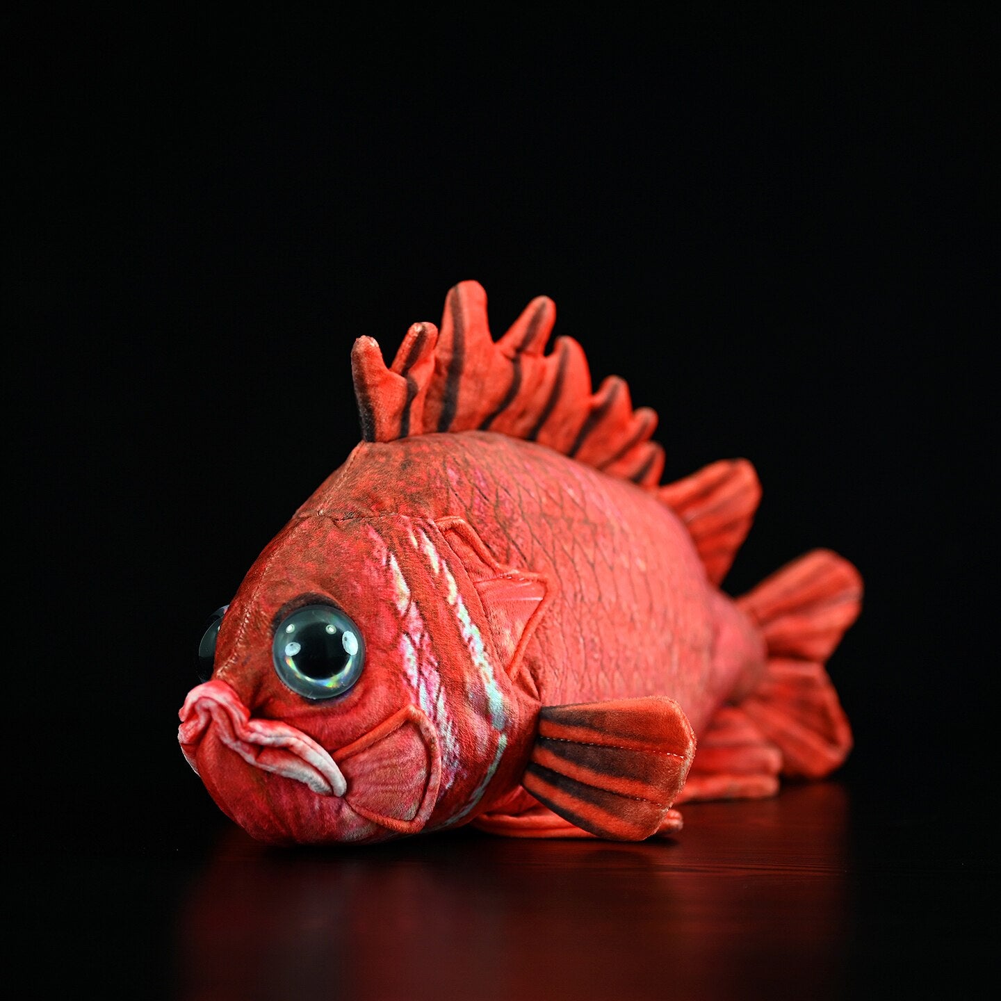Realistic Japanese soldierfish (Ebisudai) plush by SoftDaysLab, featuring intricate red scales and lifelike design