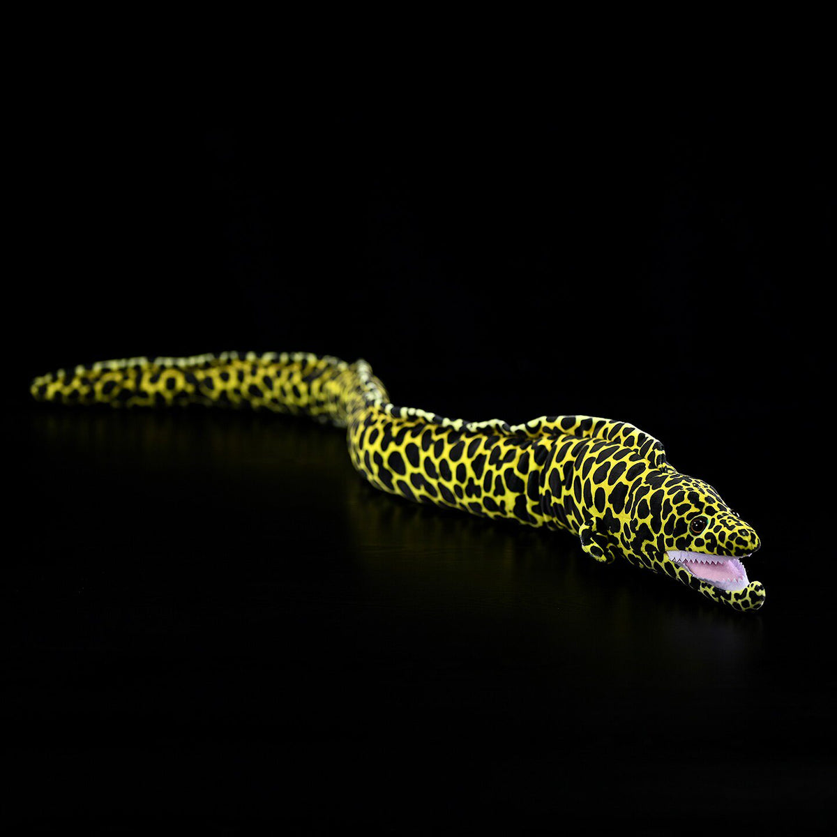 Realistic Honeycomb Moray Eel Plush by SoftDaysLab® with vibrant patterns and lifelike details, perfect for collectors