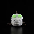 Front view of Pacific Barreleye Fish Plush by SoftDaysLab®, showcasing its realistic tubular eyes and detailed design