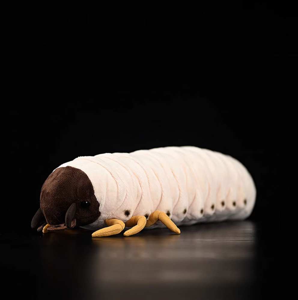 Realistic White Grub Plush Toy – Lifelike, Soft and Perfect for Bug Lovers