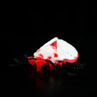 Front angle of the Rosy Ermine Moth Plush by SoftDaysLab®, showcasing its vibrant red body and lifelike design