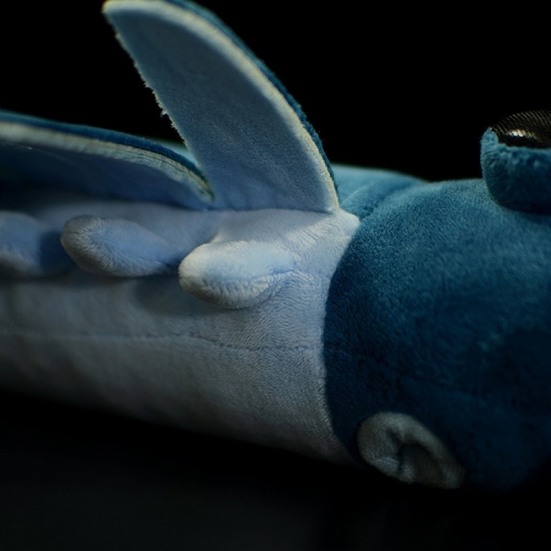 Close-up of the Opabinia plush toy’s side fins, showcasing its soft texture and authentic design