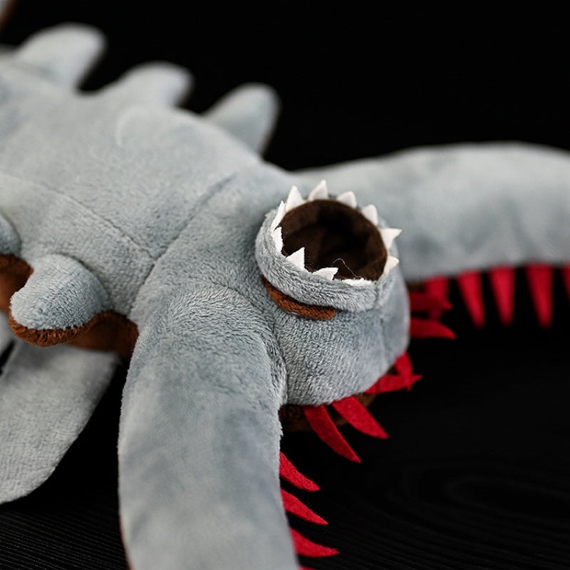 Bottom view of the Omnidens plush toy’s mouth, showcasing its detailed tooth-like structures by SoftDaysLab