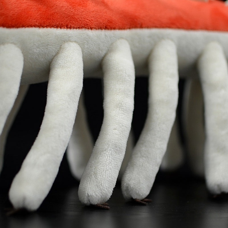 Detailed view of the Hallucigenia plush toy’s legs and body structure, emphasizing its lifelike design by SoftDaysLab