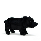 Black pig plush toy by SoftDaysLab, featuring a lifelike and soft design for animal lovers