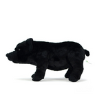 Side profile of a black pig plush toy, perfect gift for children or farm animal enthusiasts