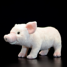 White domestic pig plush toy by SoftDaysLab, featuring a lifelike design with cute details