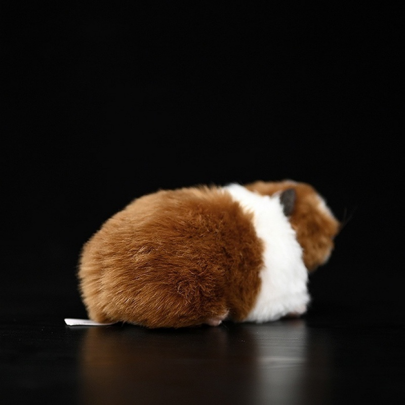 Back view of a brown and white guinea pig plush toy, highlighting its soft fur texture by SoftDaysLab