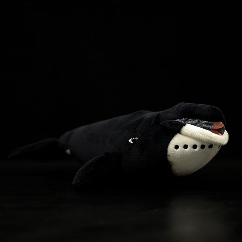 Lifelike bowhead whale plush toy with realistic details, perfect for cuddling, crafted by SoftDaysLab