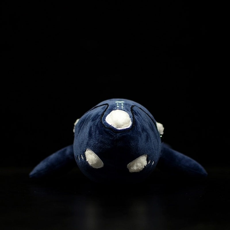 Front view of Southern Right Whale plush toy, showcasing lifelike details and soft fabric for cuddles