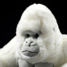 Close-up of the albino gorilla plush toy’s face, featuring detailed eyes and soft fur by SoftDaysLab