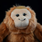 Sitting orangutan plush toy with lifelike design and soft fur, ideal for kids and collectors