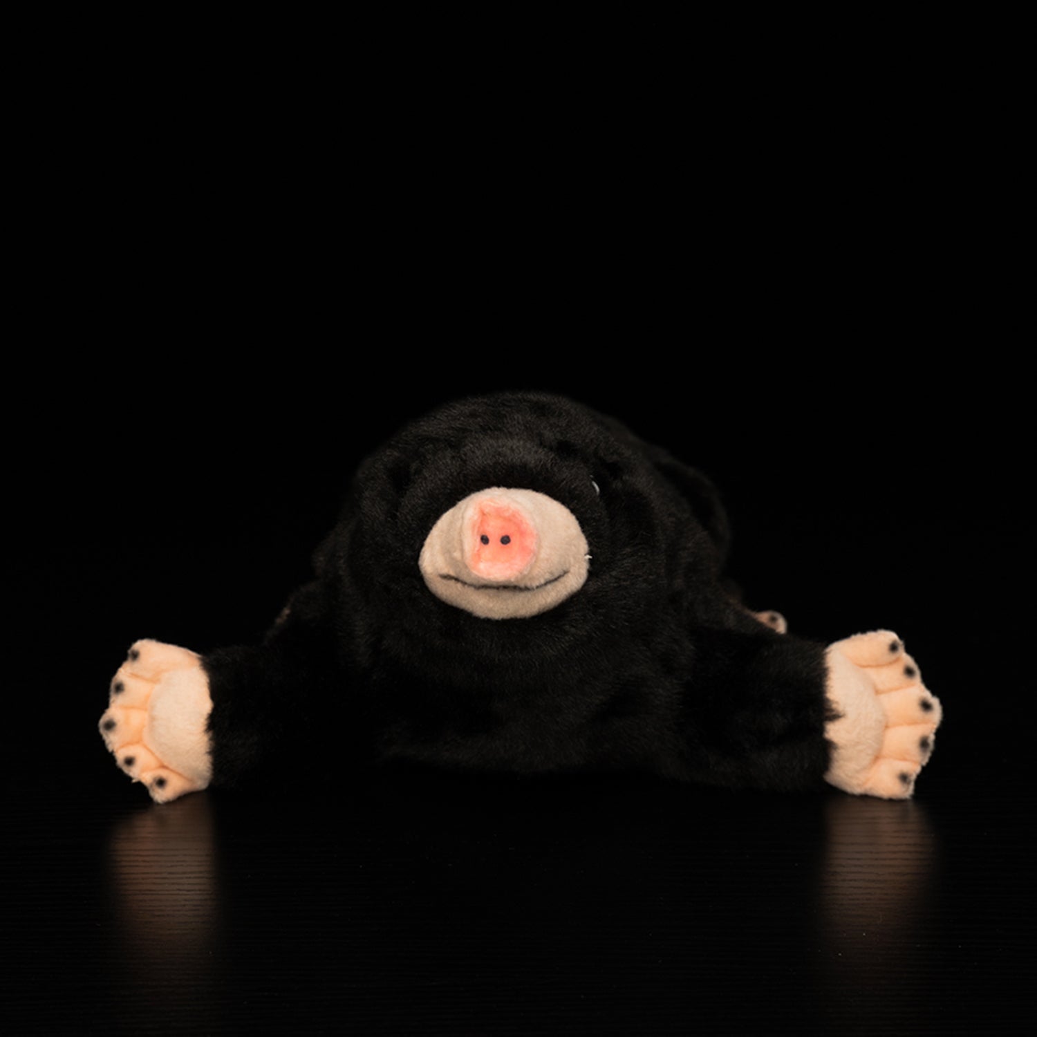 Front view of a lifelike mole plush toy, soft and adorable for animal lovers by SoftDaysLab