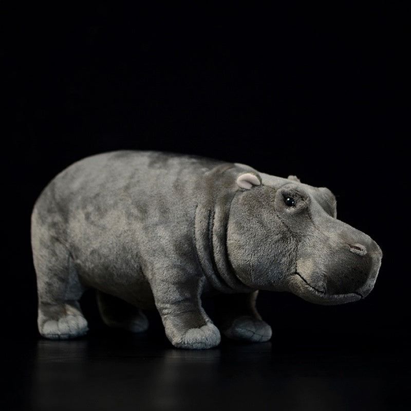 Realistic hippo plush toy side view by SoftDaysLab, perfect for kids and animal lovers