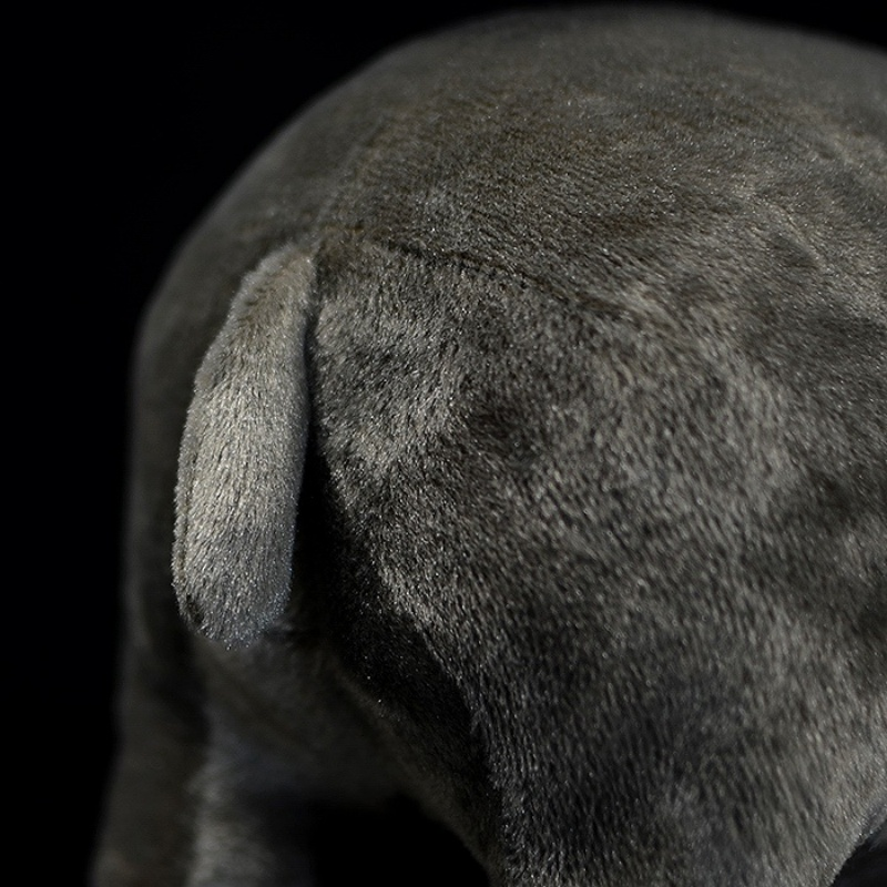 Tail close-up of realistic hippo plush toy by SoftDaysLab, showcasing fine craftsmanship