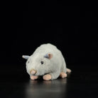 Front view of a grey mouse plush toy with lifelike fur and a charming, realistic design