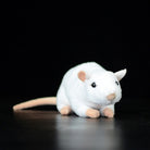 Realistic white lab mouse plush toy with lifelike details, soft fur, and adorable charm for animal lovers