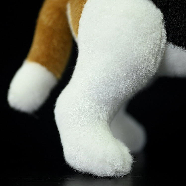 Focus on the plush Beagle’s paw, showing its soft texture and attention to realistic details