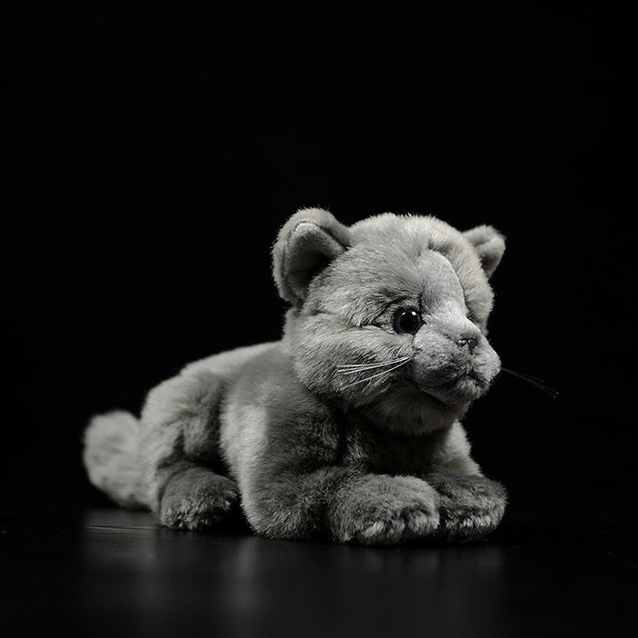 Lifelike lying British Blue Shorthair Cat plush toy with soft fur, perfect for gifts by SoftDaysLab