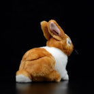 Back view of Dutch rabbit plush toy showing detailed fur and lifelike structure by SoftDaysLab