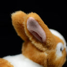 Close-up of Dutch rabbit plush’s soft and realistic ear texture, ideal for bunny enthusiasts