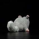 Rear view of a chinchilla plush toy with a detailed fluffy tail, perfect for animal lovers